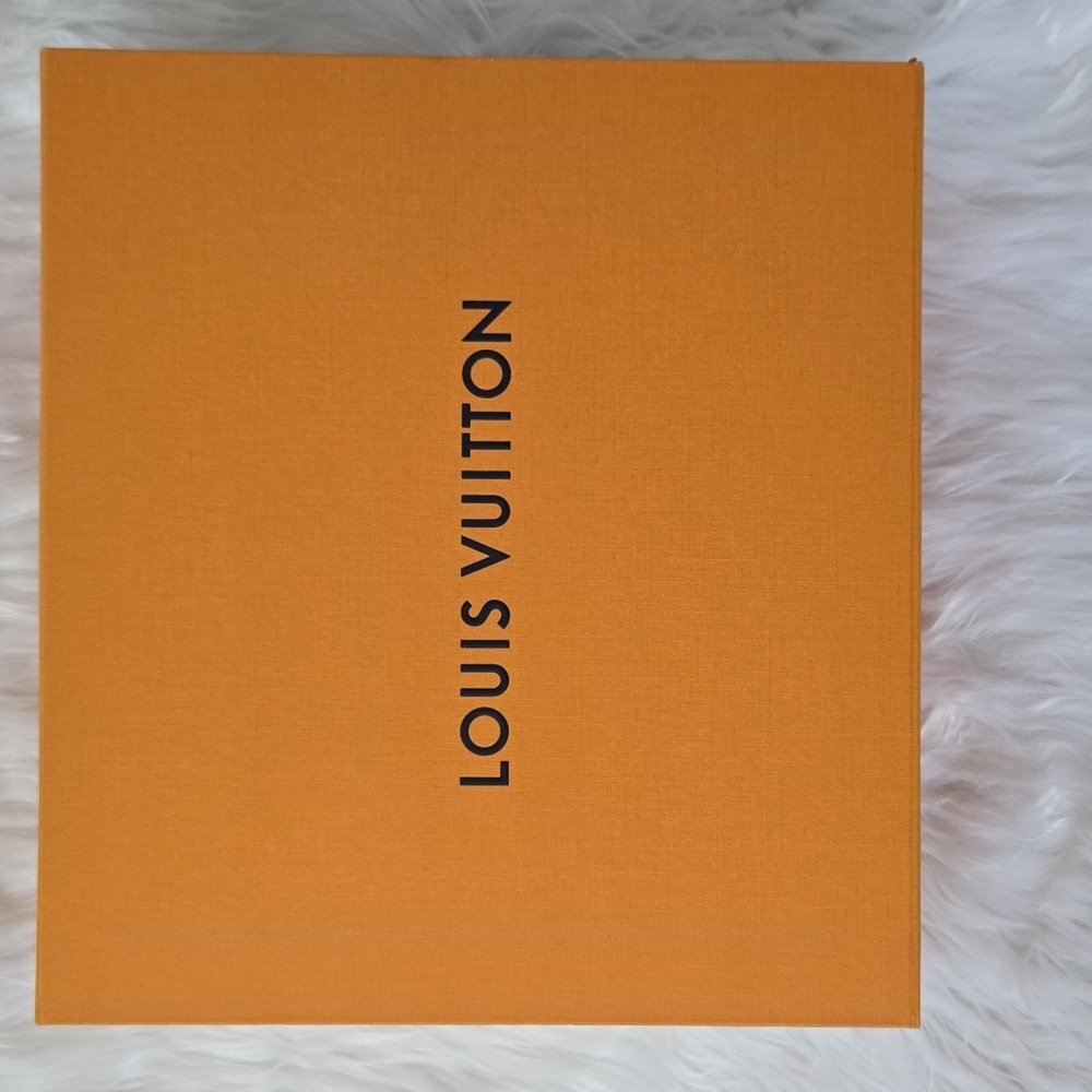 Louis Vuitton Authentic Signature Orange Box with Signature Ribbon and Paper
